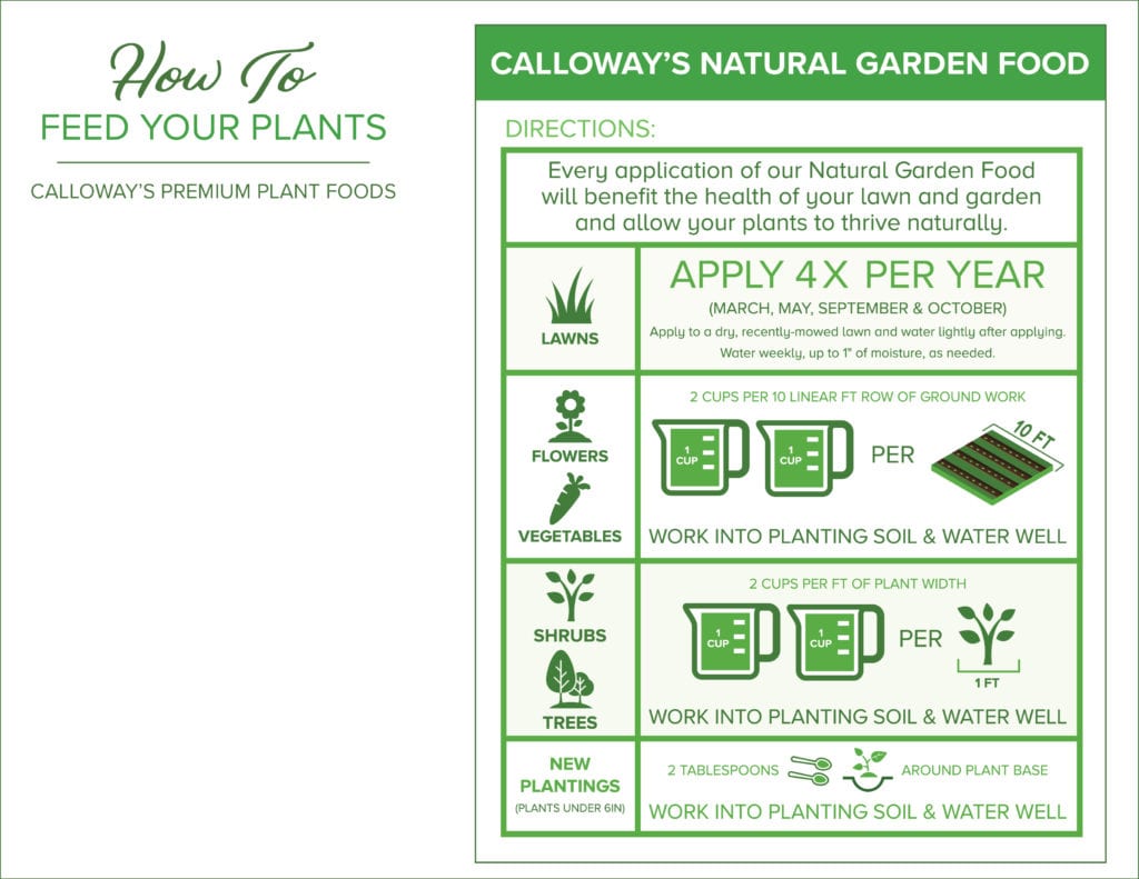 gardening tips directions to use calloways natural garden food