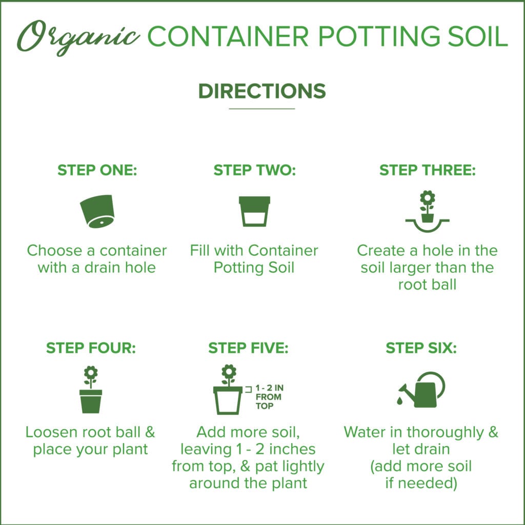 container potting soil directions