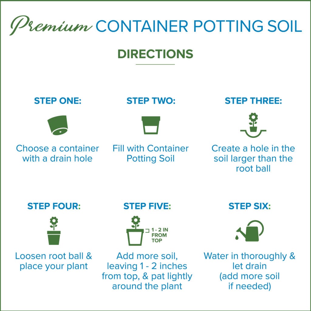 container potting soil directions