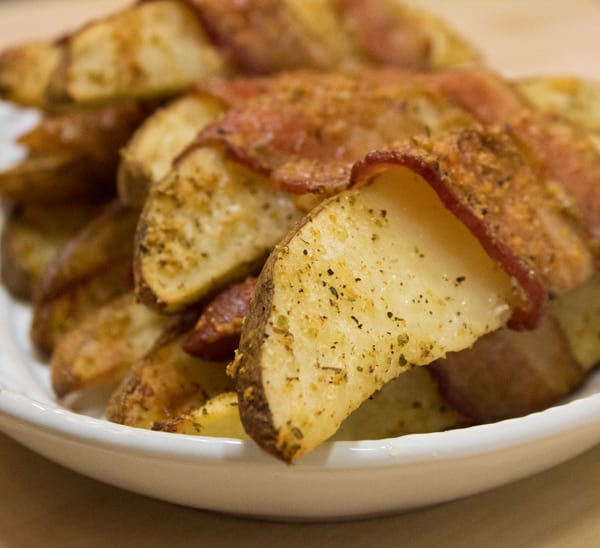 bacon wrapped potatoes with parmesan