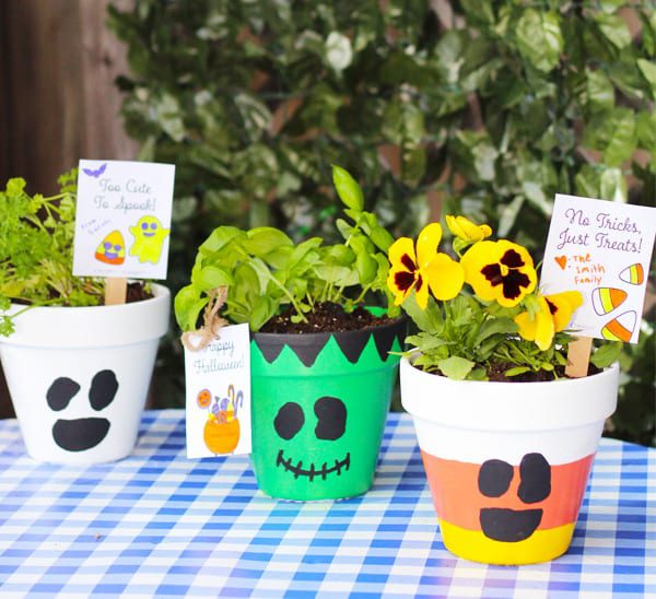 how to make halloween planters