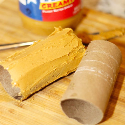 peanut butter on paper roll