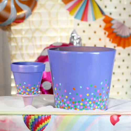 confettii decorated pots