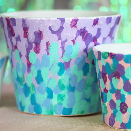 thumbprint pottery with ombre colors