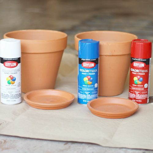 Terra Cotta Pottery and Spray Paints for Patriotic Planters | Calloway's Nursery