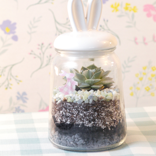 easter-themed terrarium