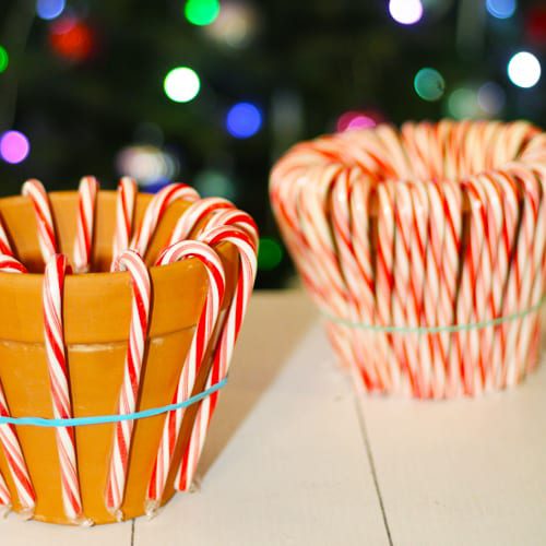 candy cane pottery set up