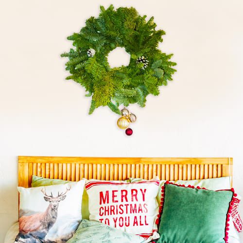 wreath on wall