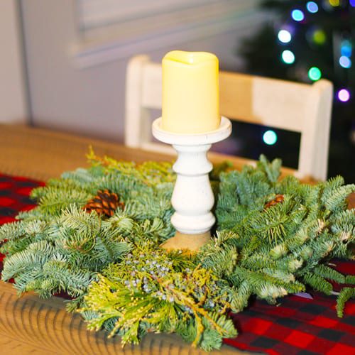 wreath candle holder