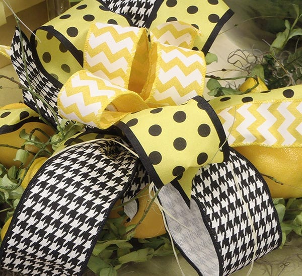 Yellow, White, Black Summer Bow